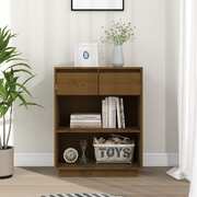 Console Cabinet Buffets Honey Brown Solid Wood Pine