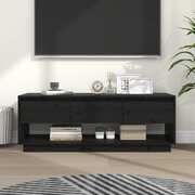 TV Stands Cabinet Black Solid Wood Pine