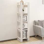 Book Cabinet/Room Divider 5 Shelves White Solid Wood Pine