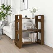 Book Cabinet/Room Divider Honey Brown Solid Wood