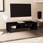 Monitor Stand Black Solid Wood Pine