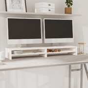 Monitor Stand Entertainment Centre White Solid Wood Pine