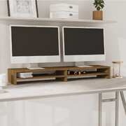Monitor Stand Honey Brown Solid Wood Pine