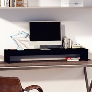 TV Stands Monitor Stand Black Solid Wood Pine