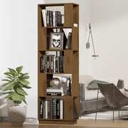 Book Cabinet Honey Brown Solid Wood