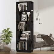 Book Cabinet/Standing Shelves Black Solid Wood Pine