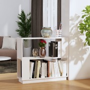 Book Cabinet/Room Divider White Solid Wood Pine