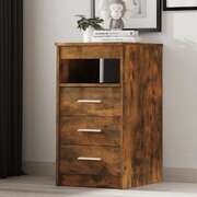 Drawer Cabinet Smoked Oak Engineered Wood Underdesk File Locker Chest