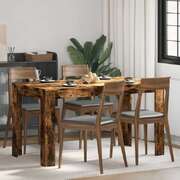 Smoked Oak Dining Table 140cm Engineered Wood | EXTG