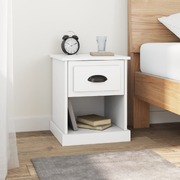 Dual Dreamcatchers: Set of 2 White Engineered Wood Bedside Cabinets