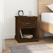 Cocoa Harmony: Set of 2 Brown Oak Engineered Wood Bedside Cabinets