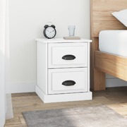 Whispering Haven: White Engineered Wood Bedside Cabinet