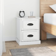 Glossy Serenity: High Gloss White Engineered Wood Bedside Cabinet