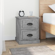 Urban Symmetry: Set of 2 Concrete Grey Engineered Wood Bedside Cabinets