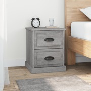 Dual Misty Whispers: Set of 2 Grey Sonoma Engineered Wood Bedside Cabinets