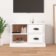 Sleek and Stylish Engineered Wood TV Stand in High Gloss White Finish