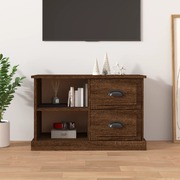 Sleek and Stylish Engineered Wood TV Stand in Brown Oak Finish