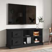 Elegant Black Engineered Wood TV Cabinet