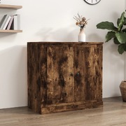 Sleek and Functional Sideboard in Smoked Oak Engineered Wood