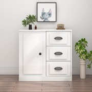 Modern High Gloss White Engineered Wood Sideboard: Functional and Chic