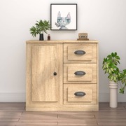 Modern Sonoma Oak Engineered Wood Sideboard: Functional and Chic