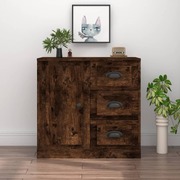 Modern Smoked Oak Engineered Wood Sideboard: Functional and Chic