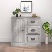 Modern Grey Sonoma Engineered Wood Sideboard: Functional and Chic