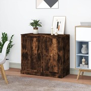 Elegant Smoked Oak Engineered Wood Sideboard - Set of 2 | Stylish Home Furniture