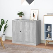 Elegant Grey Sonoma Engineered Wood Sideboard - Set of 2 | Stylish Home Furniture