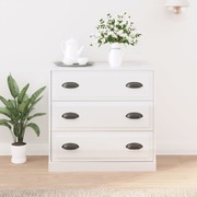 Timeless Charm: Handcrafted High Gloss White Engineered Wood Sideboard