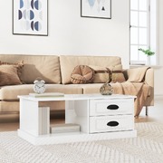 Reflective Radiance: High Gloss White Engineered Wood Coffee Table