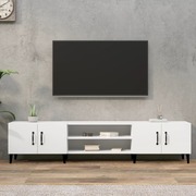 Contemporary White Engineered Wood TV Stand