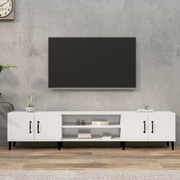 Elegantly Minimalist High Gloss White Engineered Wood TV Cabinet