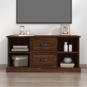 Elegantly Minimalist Brown Oak Engineered Wood TV Cabinet