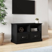 Sleek and Stylish: Modern Black Engineered Wood TV Cabinet
