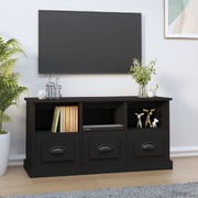 Modern Black Engineered Wood TV Cabinet