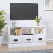 Modern High Gloss White Engineered Wood TV Cabinet
