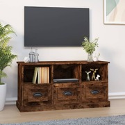 Modern Smoked Oak Engineered Wood TV Cabinet