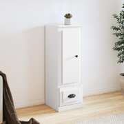 Contemporary Highboard in Sleek White Engineered Finish