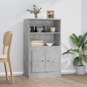 Elegantly Crafted Concrete Grey Engineered Wood Highboard