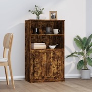 Elegantly Crafted Smoked Oak Engineered Wood Highboard