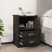 Dual Shades of Midnight: Set of 2 Black Bedside Cabinets