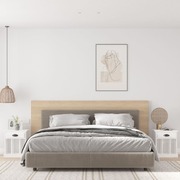 Dual Luminous Dreams: Set of 2 High Gloss White Bedside Cabinets