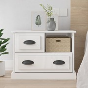Lustrous Haven: High Gloss White Bedside Cabinet