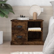 Enigmatic Oak Whispers: Smoked Oak Bedside Cabinet