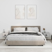 Urban Elegance: Set of 2 Wall-mounted Concrete Grey Bedside Cabinets