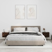 Mystic Oak Embrace: Set of 2 Wall-mounted Smoked Oak Bedside Cabinets
