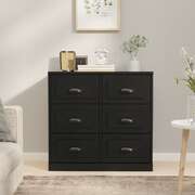 Elegant Ivory Engineered Wooden Sideboard Black