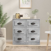 Elegant Ivory Engineered Wooden Sideboard Concrete Grey