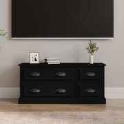 Sleek and Chic: Black Engineered Wood TV Cabinet